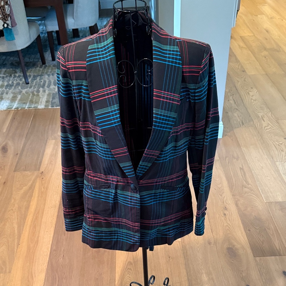 CAbi Multicolor Plaid Blazer